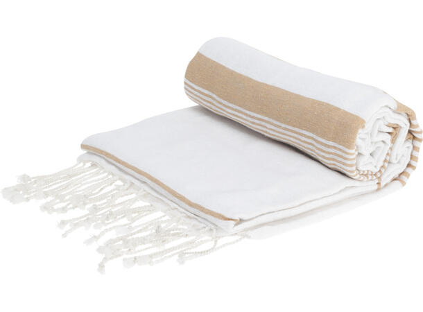 Pledd teppe stripet 150x220cm 3ass Grå,beige,gul 