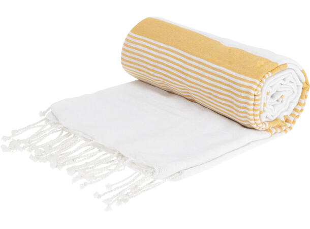 Pledd teppe stripet 150x220cm 3ass Grå,beige,gul 