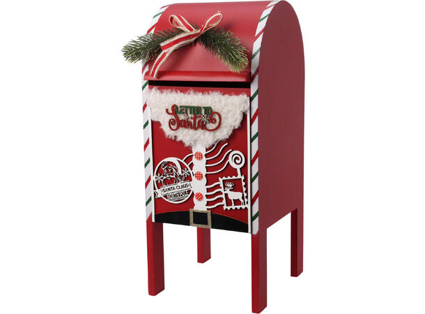 Postkasse julepost rød MDF 20x19x45cm Vekt:1900gram 