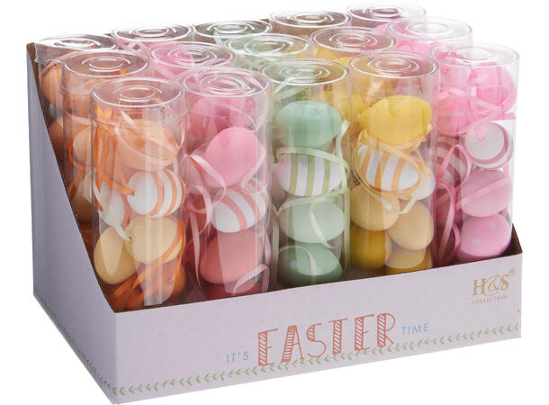 Påskeegg hengepynt 10stk Display 15stk 