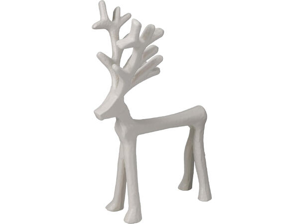 Reinsdyr stående aluminium hvit 17,5cm Vekt: 115 gram 