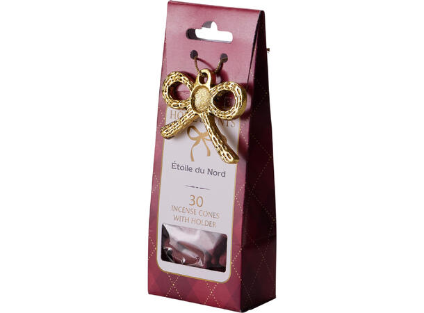 Røkelseskjegler 30stk m/holder 4ass Display 32pk 6,5x3,5x16,5cm 