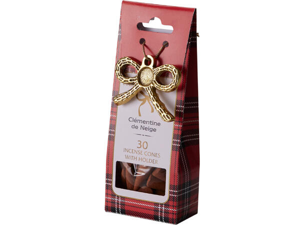 Røkelseskjegler 30stk m/holder 4ass Display 32pk 6,5x3,5x16,5cm 