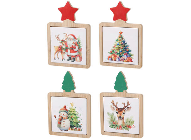 Serveringsbrett bambus m/keramikk 2ass 18x12cm Keramikk: 10x10cm Vekt:180gram 