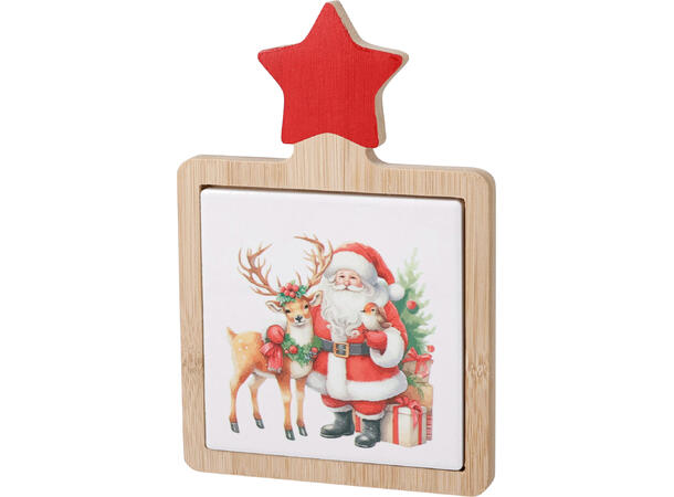 Serveringsbrett bambus m/keramikk 2ass 18x12cm Keramikk: 10x10cm Vekt:180gram 