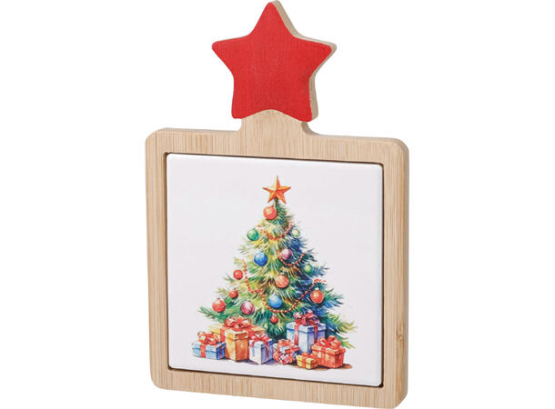 Serveringsbrett bambus m/keramikk 2ass 18x12cm Keramikk: 10x10cm Vekt:180gram 