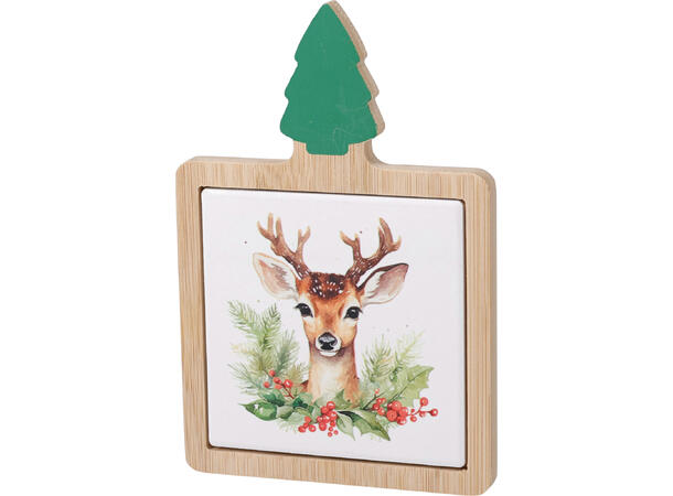 Serveringsbrett bambus m/keramikk 2ass 18x12cm Keramikk: 10x10cm Vekt:180gram 