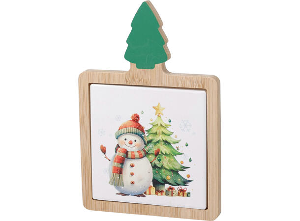 Serveringsbrett bambus m/keramikk 2ass 18x12cm Keramikk: 10x10cm Vekt:180gram 