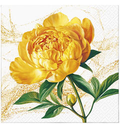 Serviett Peony gul Lunsjserviett 20 stk 3-lags 33x33cm