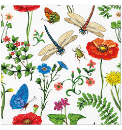 Serviett Ville blomster Lunsjserviett 20 stk 3-lags 33x33cm