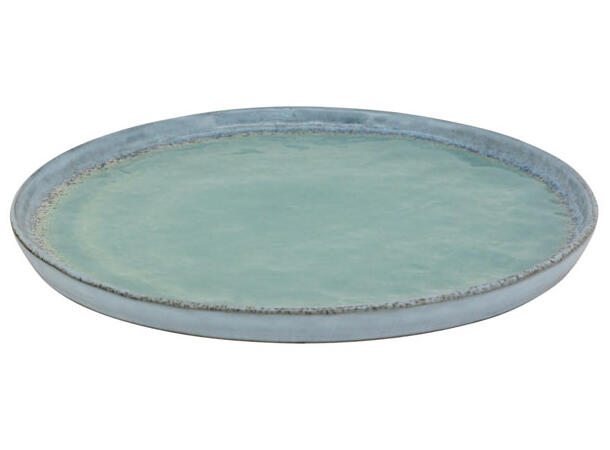 Skål dessert gråblå keramikk 20x20x1cm Tåler oppvaskmaskin og mikrobølgovn 