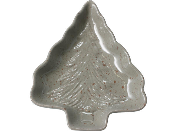 Skål juletre porselen 16x13cm 3ass Brun,hvit, beige 