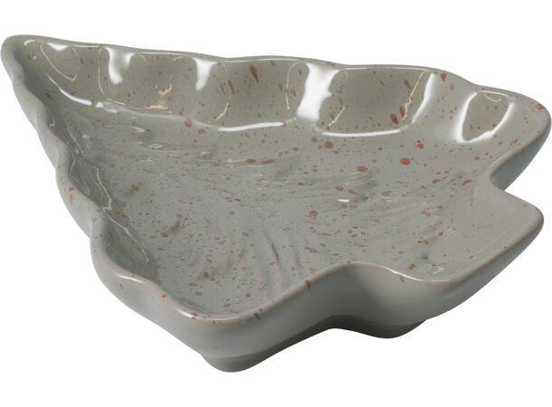 Skål juletre porselen 16x13cm 3ass Brun,hvit, beige 