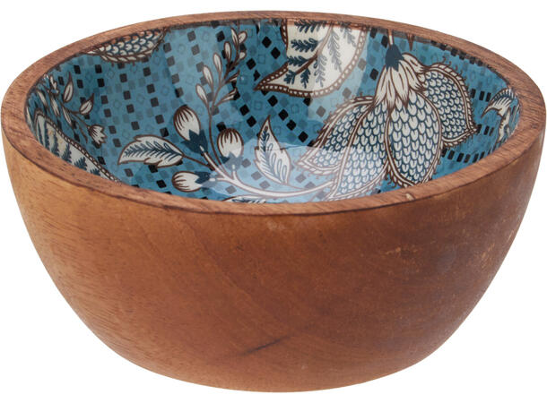 Skål mangotre 12x5cm m/blå dekor 2asx Forpk 24stk 