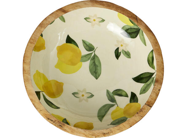 Skål mangotre 24cm 3ass Jordbær, sitron, appelsin 