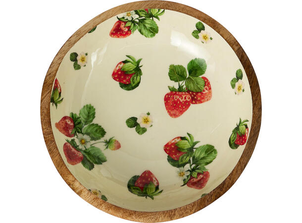 Skål mangotre 24cm 3ass Jordbær, sitron, appelsin 