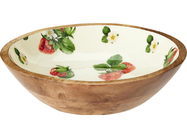 Skål mangotre 24cm 3ass Jordbær, sitron, appelsin 