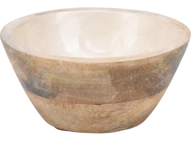 Skål mangotre m/beige emalje 13x7cm 