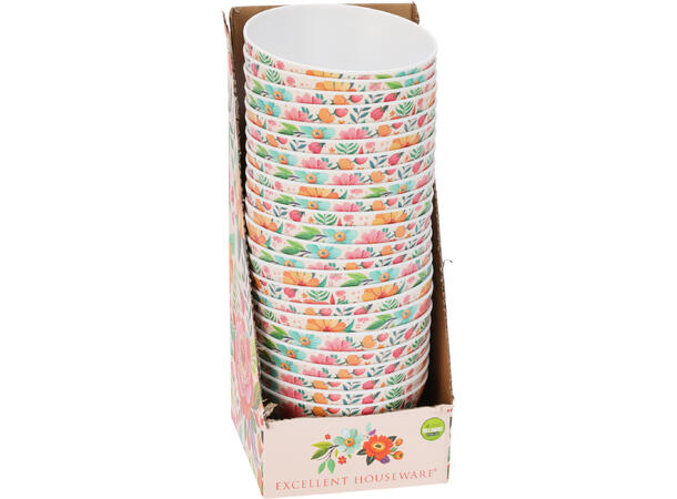 Skål melamin Flower Power 14,5x7cm Display med 24 stk 