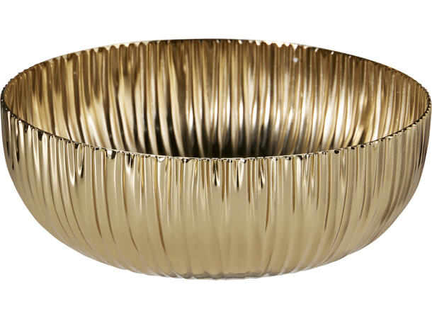 Skål preget gull metall 15x15x5,5 cm 