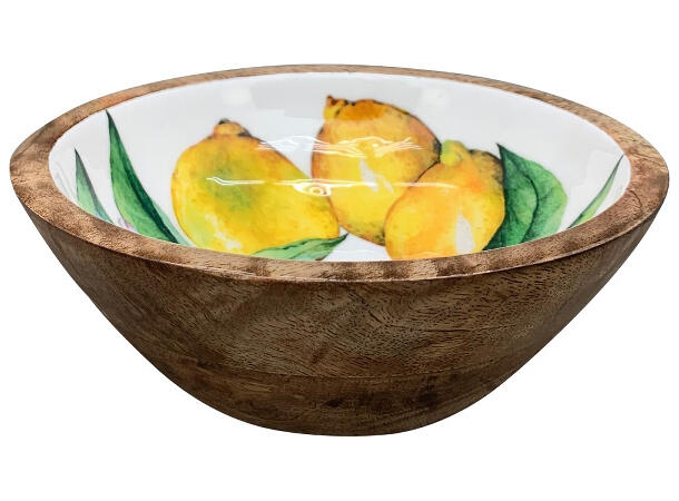 Skål sitron mangotre 25x25x10cm 1,8liter 