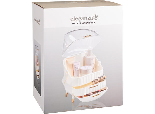 Sminkeorganisator m/lokk 25x18,5x32cm 3 skuffer med ransparent lokk 