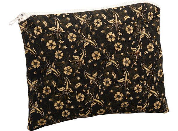 Sminkeveske m/glidelås 21x16,5cm 4ass 100 %bomull, innside:100%polyester 