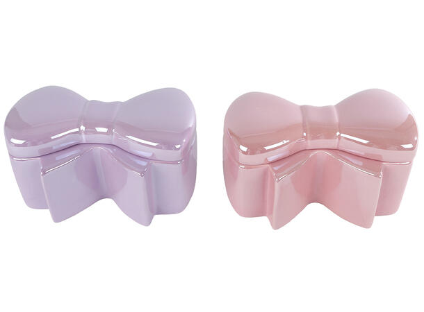 Smykkeskrin keramikk rosa lilla 2ass Forpk 12stk 15,5x10x8cm 