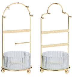 Smykkestativ metall glass 11x25cm 2ass Forpk 12stk