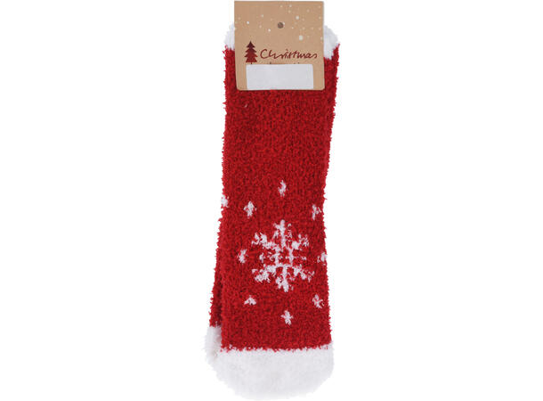 Sokk Jul strikket 30x9cm one size 6ass Forpk 24 stk pakket i polybag Polyester 