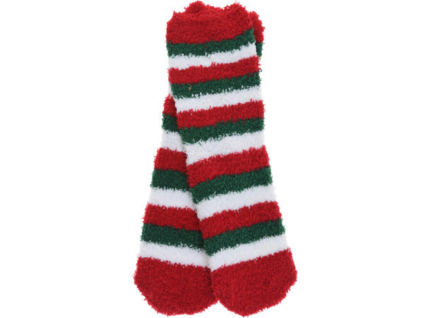 Sokk Jul strikket 30x9cm one size 6ass Forpk 24 stk pakket i polybag Polyester 
