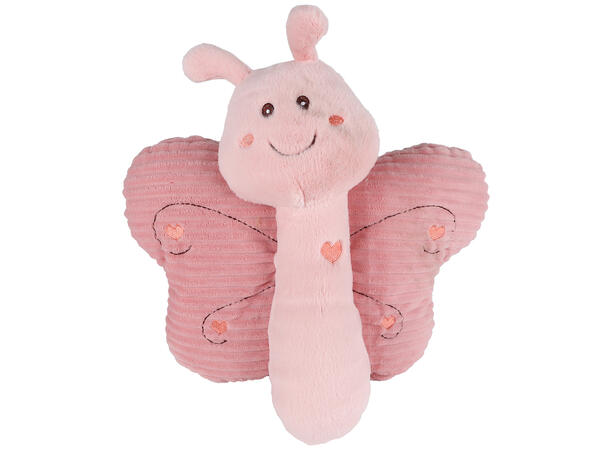 Sommerfugl rosa grønn plysj 33x32cm 2ass Forpk 4stk Mini Club konsept 
