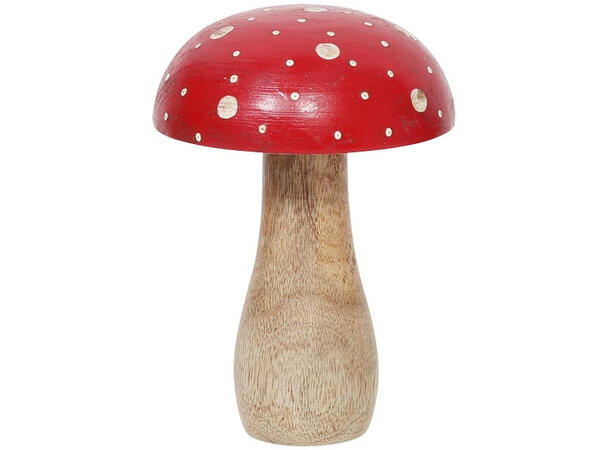 Sopp mangotre natur/rød 9x9x17,5cm 