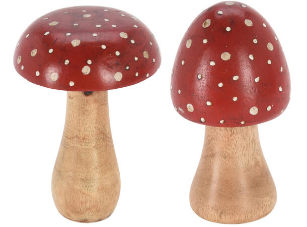 Sopp mangotre natur rød topp h:15cm 2ass Forpk 6stk 