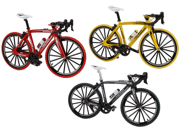 Sykkel racer rød, gul,sort 19,5cm 3ass Display 12stk 