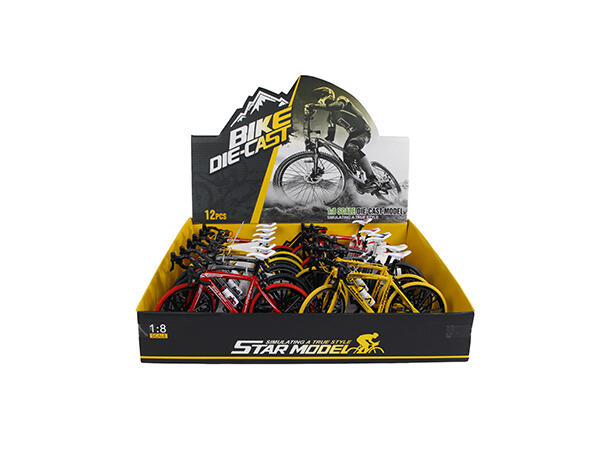 Sykkel racer rød, gul,sort 19,5cm 3ass Display 12stk 