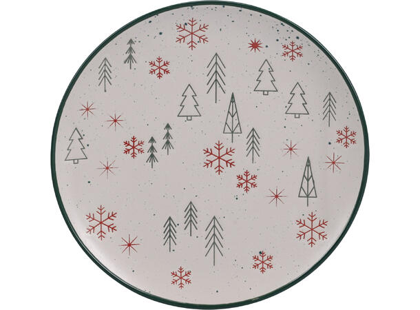 Tallerken Julekos keramikk 26,5cm 4ass Forpk 4stk  XMAS Juletre HOHO vott 