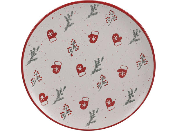 Tallerken Julekos keramikk 26,5cm 4ass Forpk 4stk  XMAS Juletre HOHO vott 