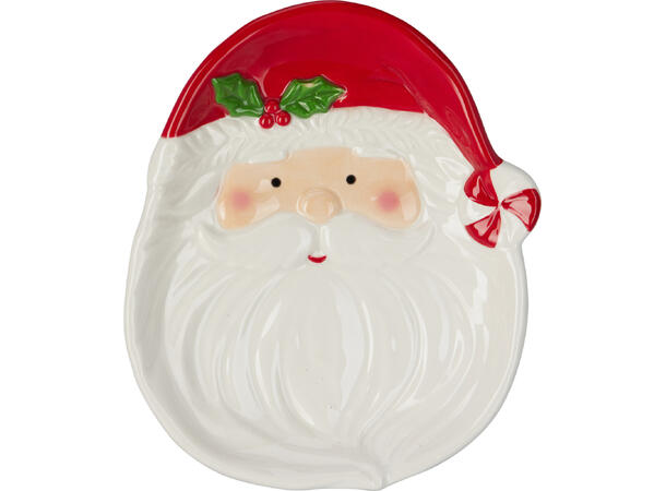 Tallerken nissefar/mor rød 21cm 2ass Forpk:6st Vekt:360gram Dolomite keramikk 