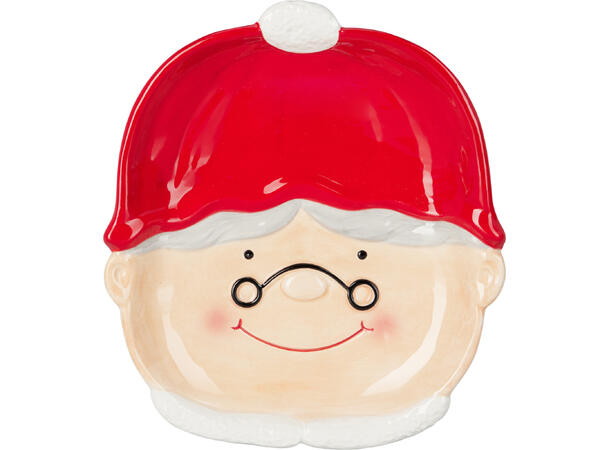 Tallerken nissefar/mor rød 21cm 2ass Forpk:6st Vekt:360gram Dolomite keramikk 