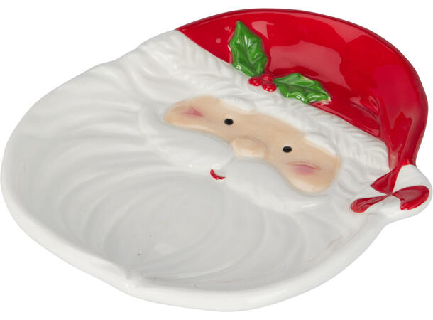 Tallerken nissefar/mor rød 21cm 2ass Vekt:360gram Dolomite keramikk 