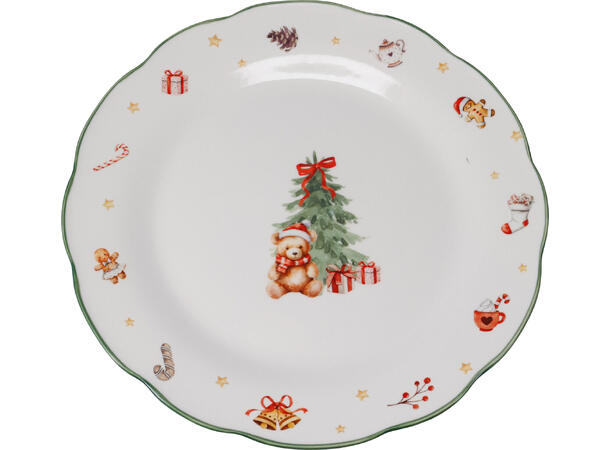 Tallerken porselen vinterjul 26,5cm 3ass 