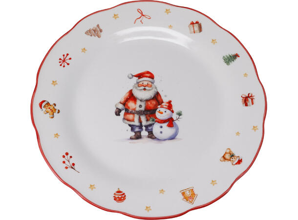 Tallerken porselen vinterjul 26,5cm 3ass 