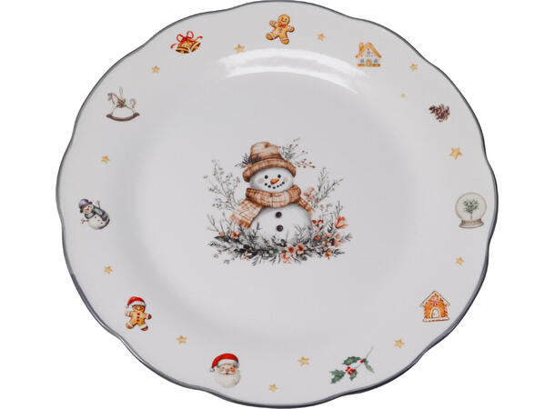 Tallerken porselen vinterjul 26,5cm 3ass 