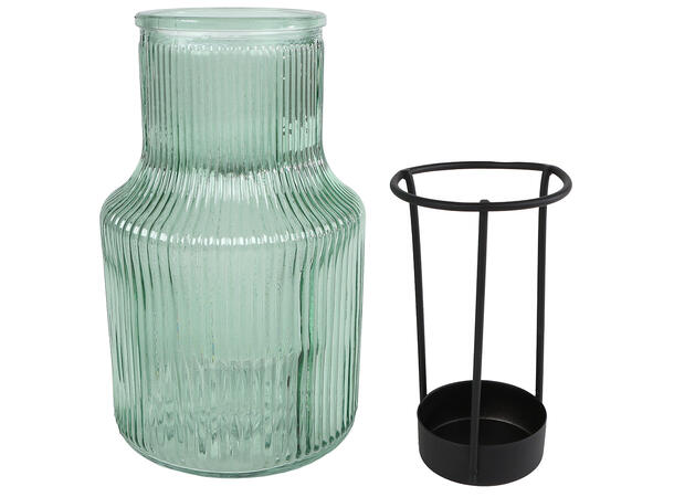 Telysholder blå/grønn/rosa 9x14cm 3ass Forpk 18stk 