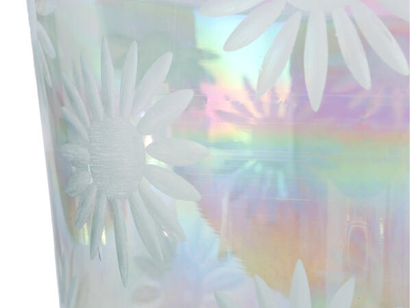 Vase blomstret perlemor glass 18x18x18cm 