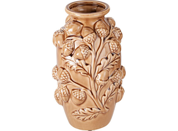 Vase eikenøtt keramikk 29cm 2ass 