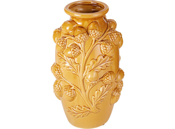 Vase eikenøtt keramikk 29cm 2ass 