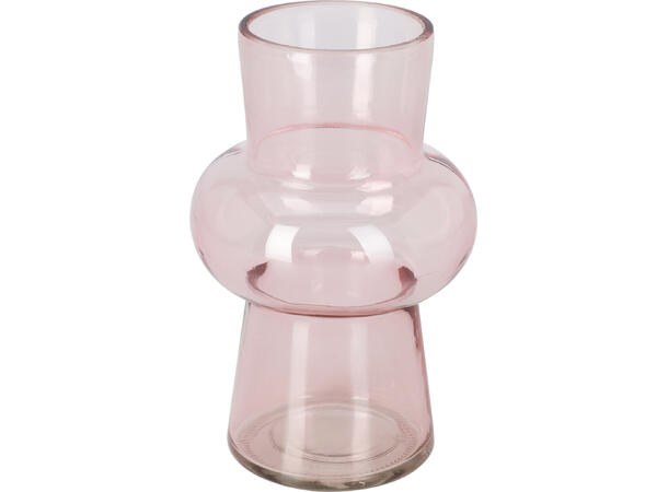 Vase glass m/boble 12x18cm 4ass Forpk:12stk Rosa,gul,lilla,grønn 560gram 