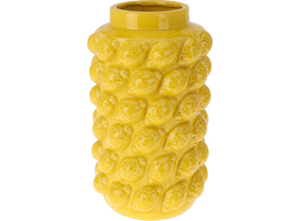 Vase keramikk gule sitroner 16x26,5cm Forpakning: 4stk Vekt:1300gram 